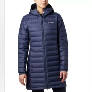 NWOT! Navy Columbia Hooded Long Puffer Coat - Women’s Warm Jacket